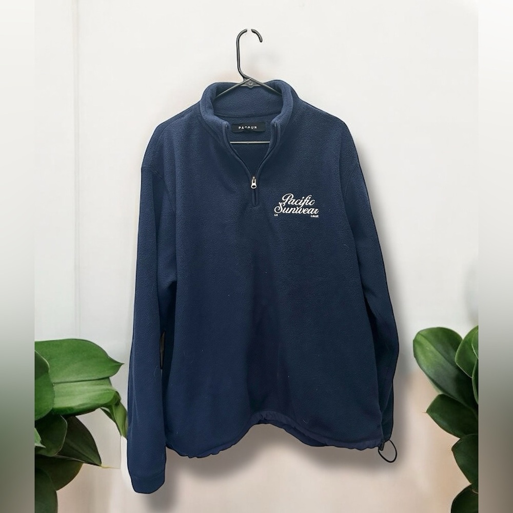 Pacific Sunwear Embroidered Men’s Fleece Half Zip - Sz L